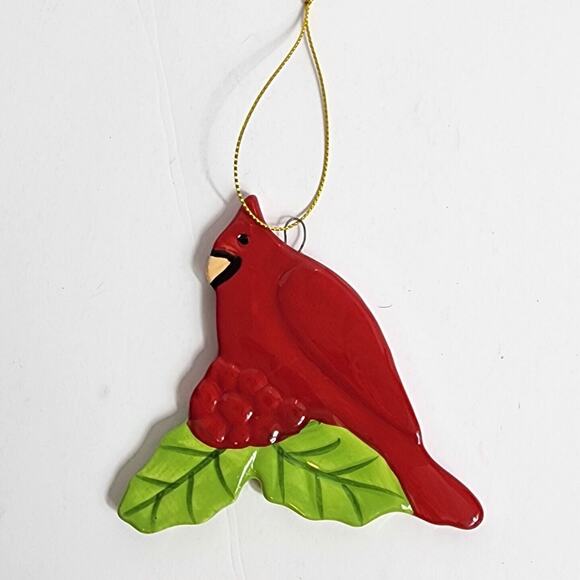 Large Ceramic Red Cardinal Loved One Memorial Christmas Ornament Hanging Decor - Picture 3 of 10